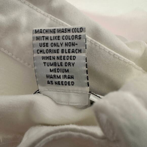 Live a Little Denim Button Down Jacket WMN L White #25352 Long Sleeve Jean Shirt - Picture 7 of 7